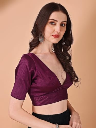 Womanista Silk Dupion Blouse for Women - Magenta - Image 3