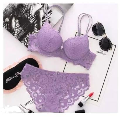 WOVIA Women's Lace Push-Up Bra Panty Set - Image 2