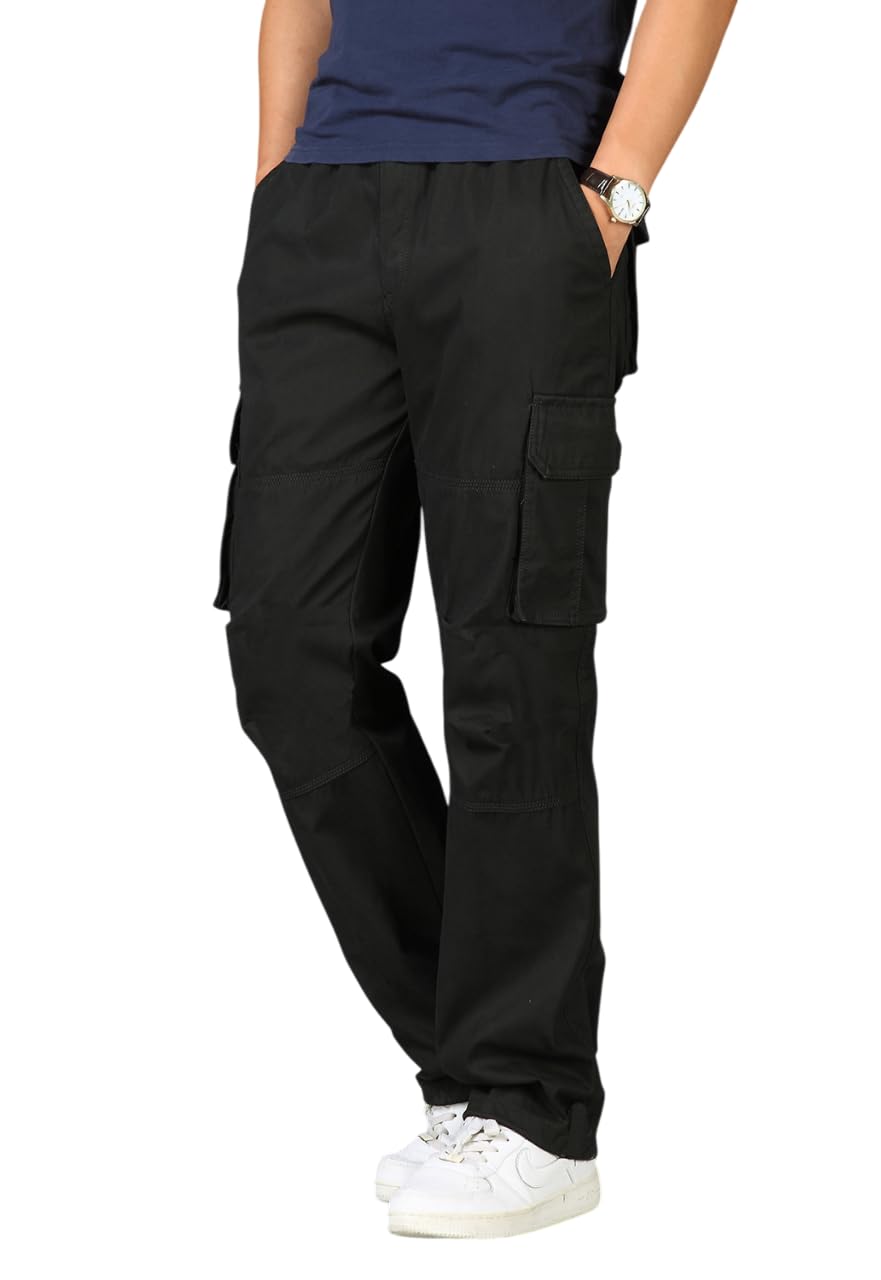 LOUIS SENSE Men's Black Cargo Pants
