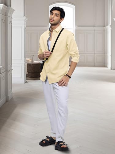 Pinkmint Men's Casual Shirt - Yellow - Image 4