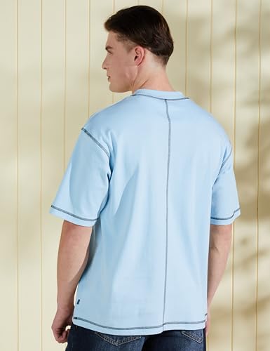 Symbol Men Cotton Oversized T-Shirt - Sky - Image 2