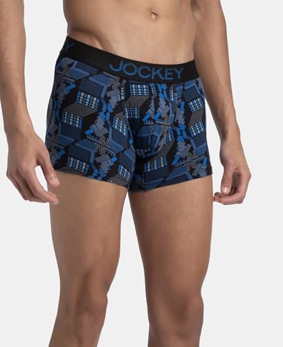 Jockey Men's Trunks - Black & Blue Printed - Image 2
