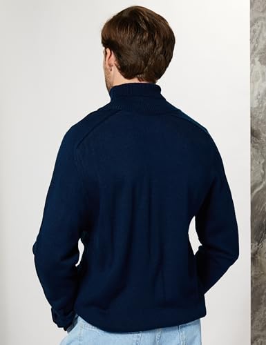 Symbol Men's Acrylic Turtle Neck Sweater - Navy - Image 2