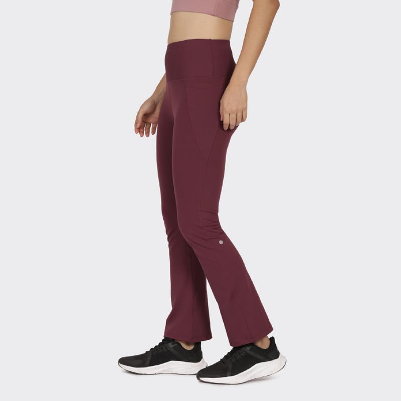 BlissClub Women's High Rise Pants - Burgundy - Image 4