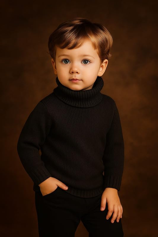 Krystle Children's Winter High Neck Pullover - Black - Image 2