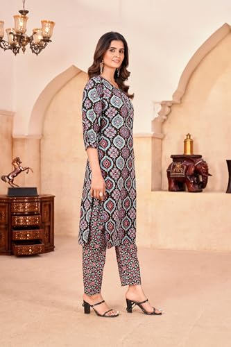 FABNEX Kurta Set for Women - Black - Image 3