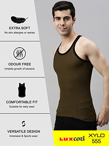 Lux Cozi Men's Multicolor Cotton Vests - Image 4