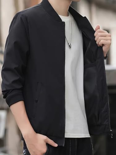 GLASGO Men's Black Bomber Jacket - Image 3