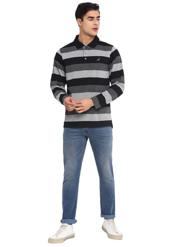 American Crew Striped Polo T-Shirt for Men - Image 5