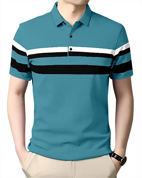 AUSK Men Cotton Polo T-Shirt - Teal