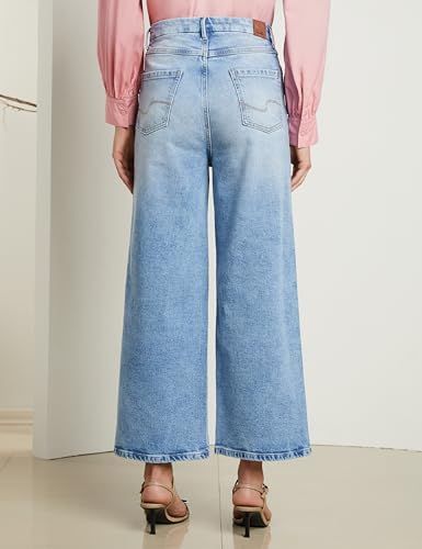 Symbol Women Baggy Wide Leg Jeans - Light Blue - Image 2
