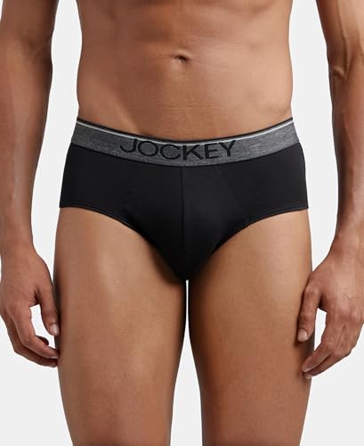 Jockey Men's Cotton Solid Brief - Black - Image 2