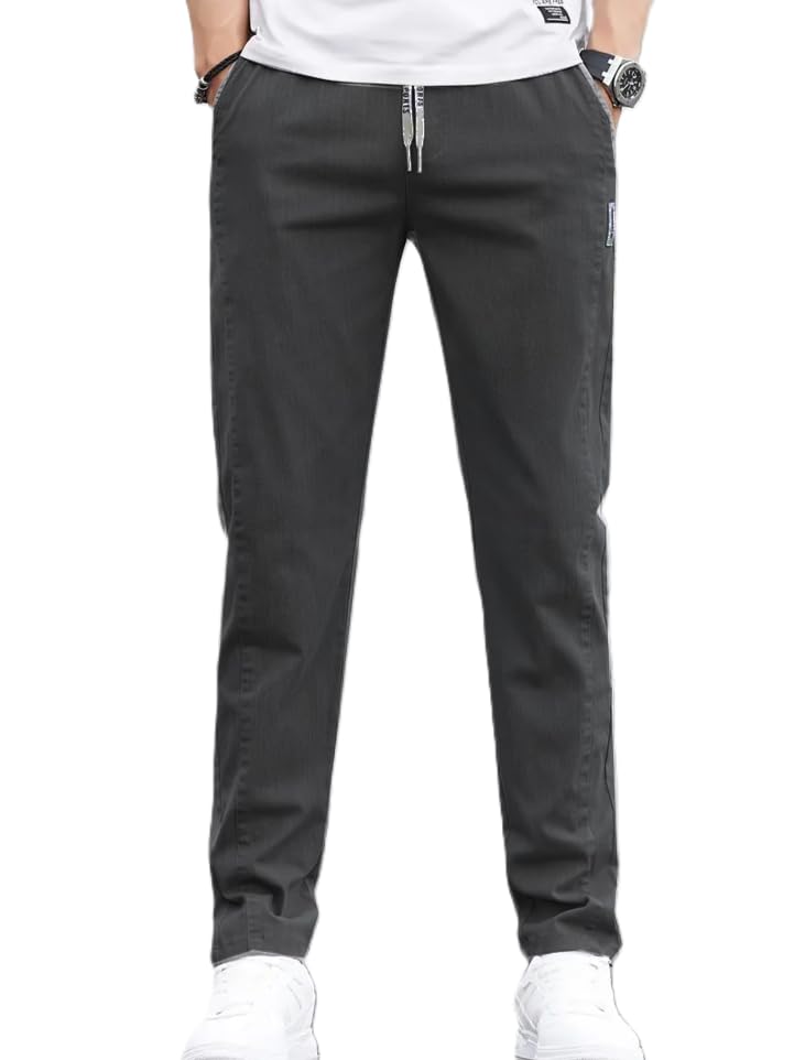 JVX Men's Dark Gray Cotton Trousers