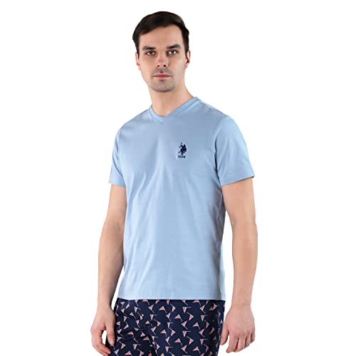 U.S. POLO ASSN Men's V-Neck Tee - Dusty Blue - Image 2