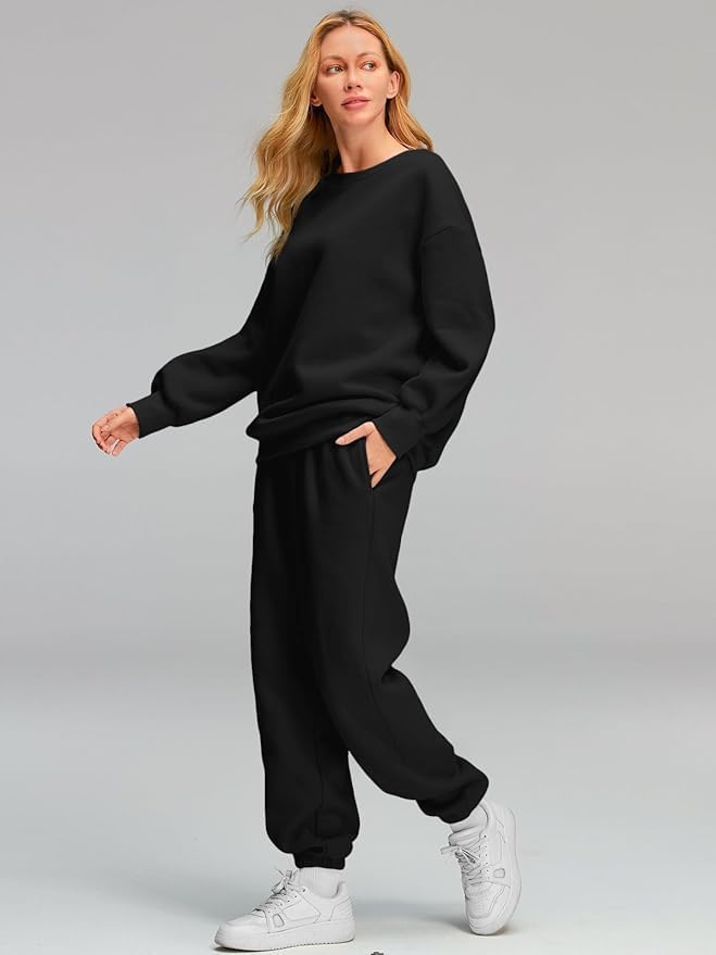 Q Fashion Women Oversize Sweatshirt Track Suit - Image 3
