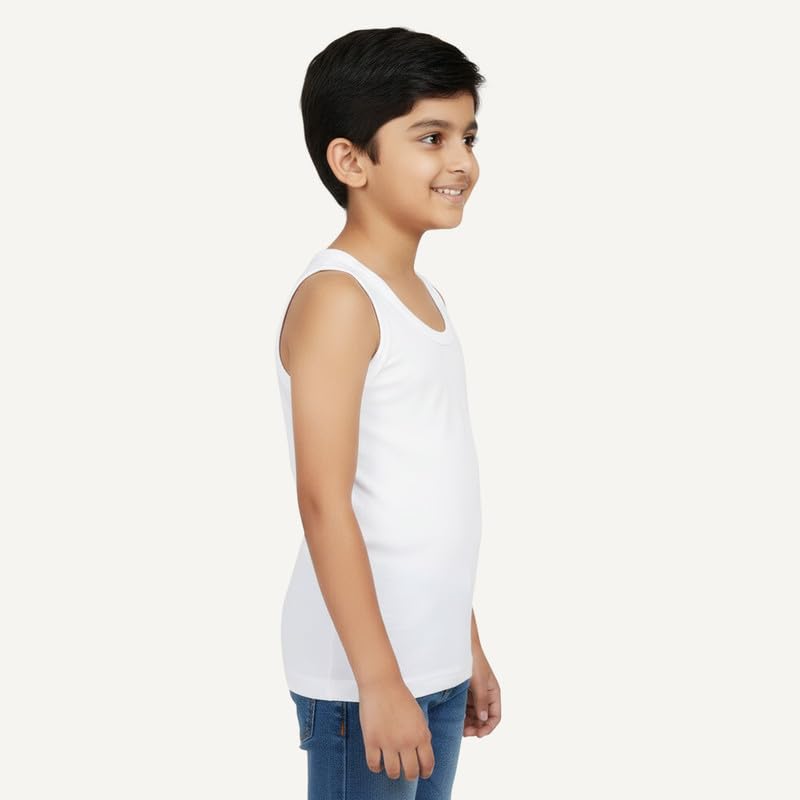 ARIEL Boys Cotton Skinny Fit Vest - White - Image 5