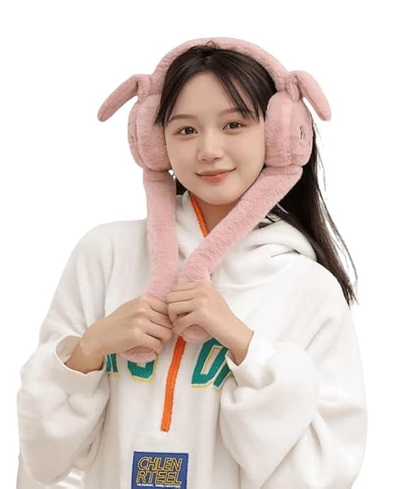 BeFall Bunny Ear Muffs for Women & Kids - Soft Pink