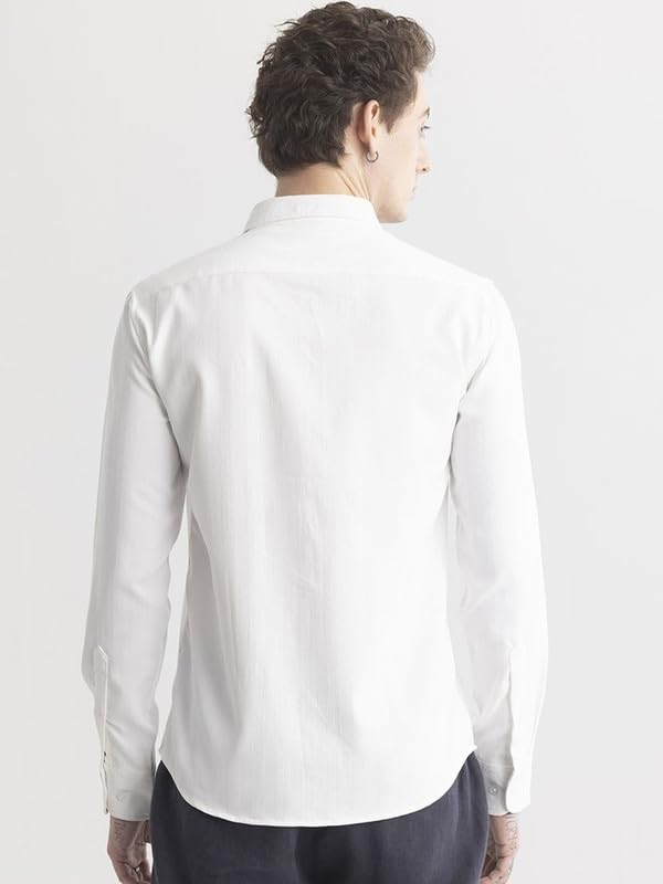 GarbGlide Men's Cotton Casual Shirt - Ivory White - Image 3