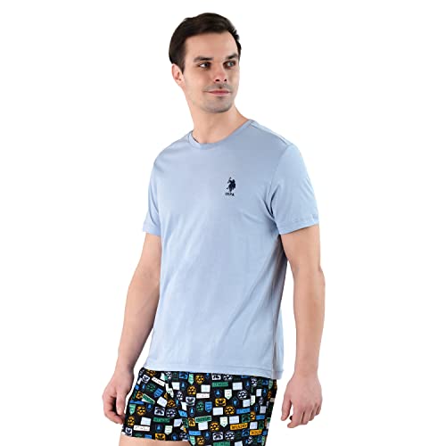 U.S. POLO ASSN. Men's Cotton Lounge T-Shirt - Dusty Blue - Image 2