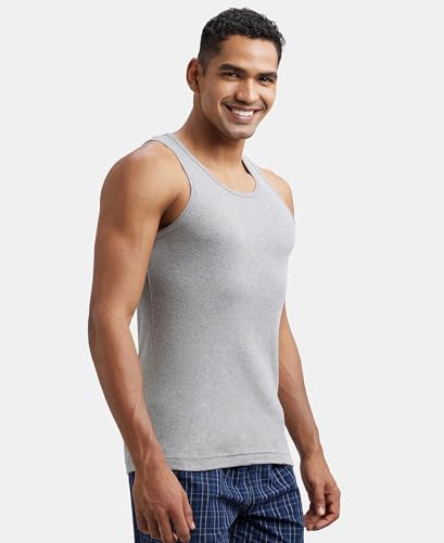 Jockey Men's Cotton Sleeveless Vest - Grey Teal - Image 2