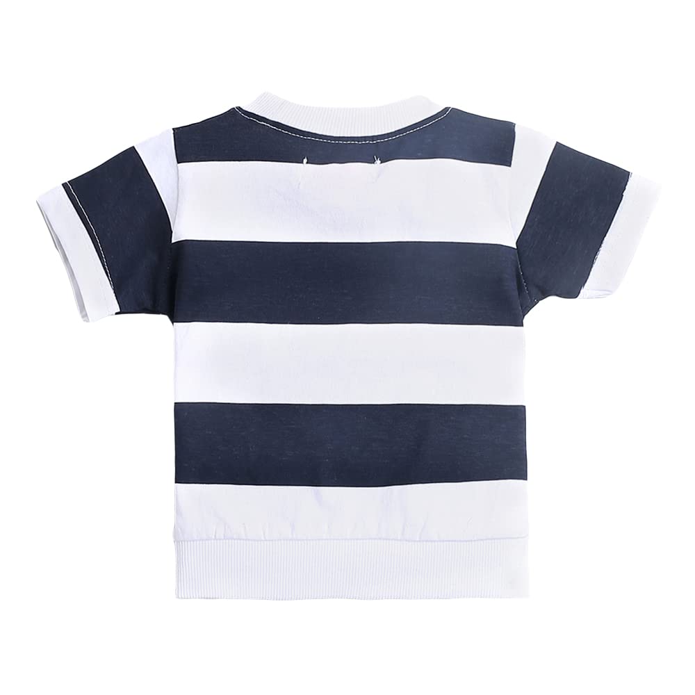 Hopscotch Boys Stripes Bear Printed T-Shirt Joggers Set - Image 2