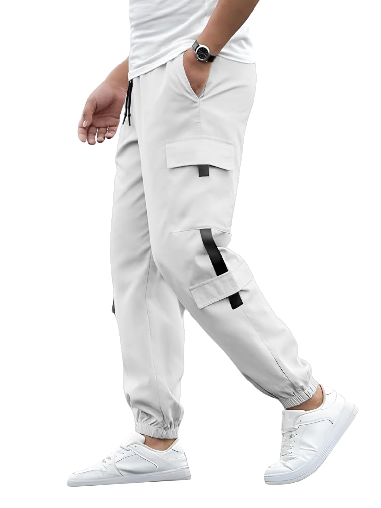 Mack Jonney Men White Mid-Rise Track Pant