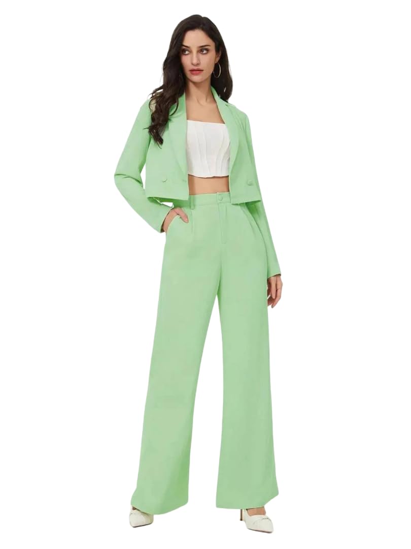 KOTTY Women's Blazer and Trouser Set - Light Green