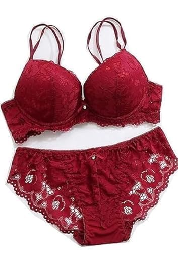 VINIGO Women's Padded Bra Lingerie Set - Red - Image 3