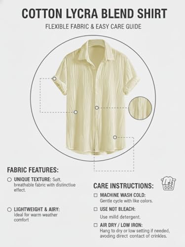 GRECIILOOKS Men's Casual Shirt - Yellow - Image 4