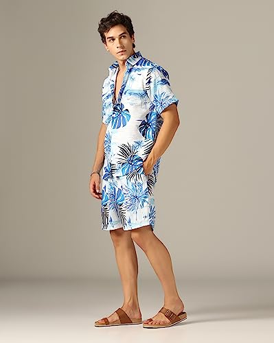 DHRUVI TRENDZ Mens Rayon Co-ord Set Night Dress - Blue - Image 3