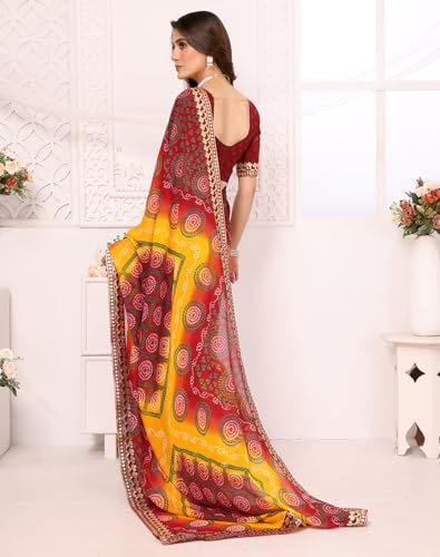 Yashika Georgette Saree - Maroon - Image 4