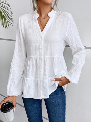 TADKEE Women Polyester Tunic Shirt - White - Image 3