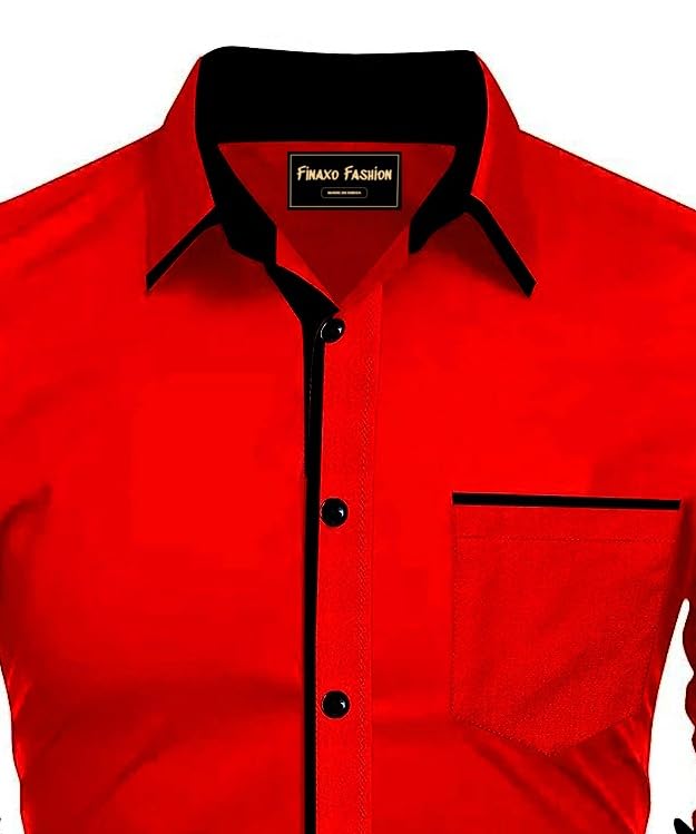 FINAXO FASHION Men's Cotton Blend Shirt - Black - Image 3