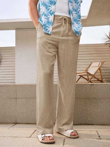 Men's Beige Linen Trousers - Image 3