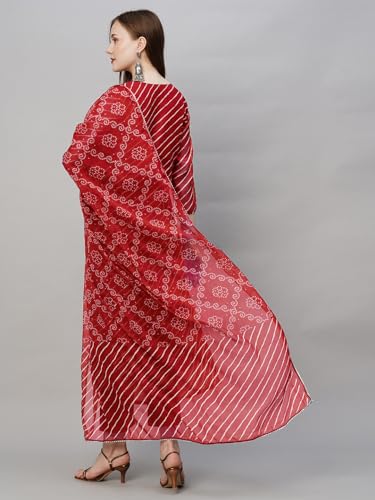 ANNI DESIGNER Red Cotton Kurta Set for Women - Image 2