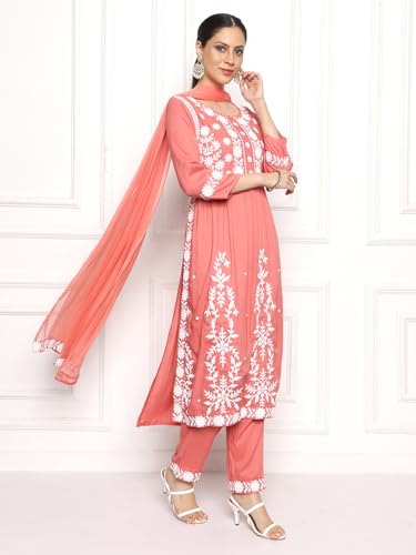 Kaari Women's Chikankari Kurta Set with Dupatta - Image 2