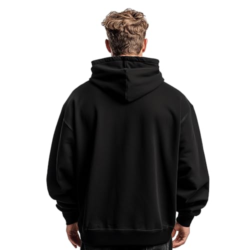NOBERO Oversized Hoodie for Men - Black - Image 4