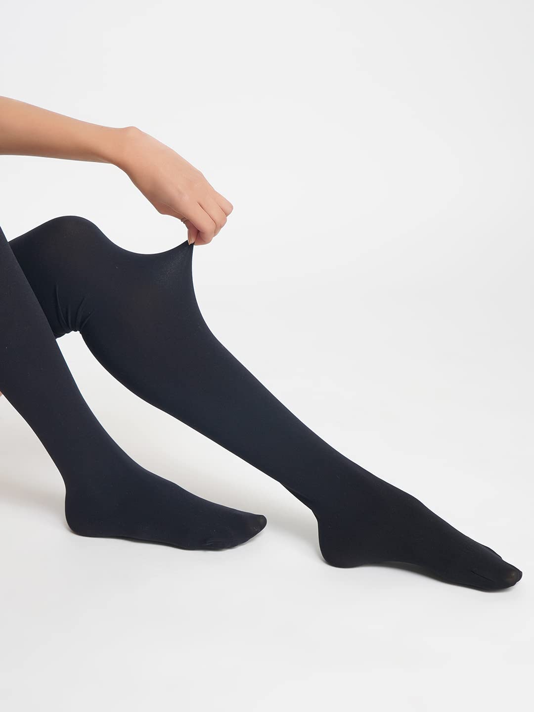 NEXT2SKIN Women's Thigh High Opaque Stockings - Black - Image 5