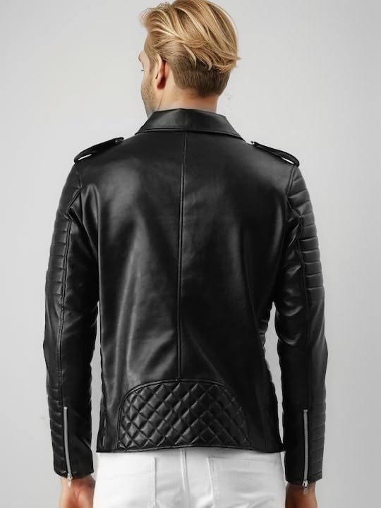 DIGIMAX LEATHER Faux Leather Jacket for Men - Black - Image 3
