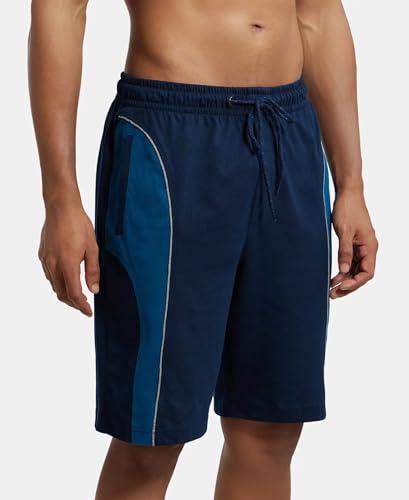 Jockey Men's Cotton Rich Straight Fit Shorts - Navy - Image 2