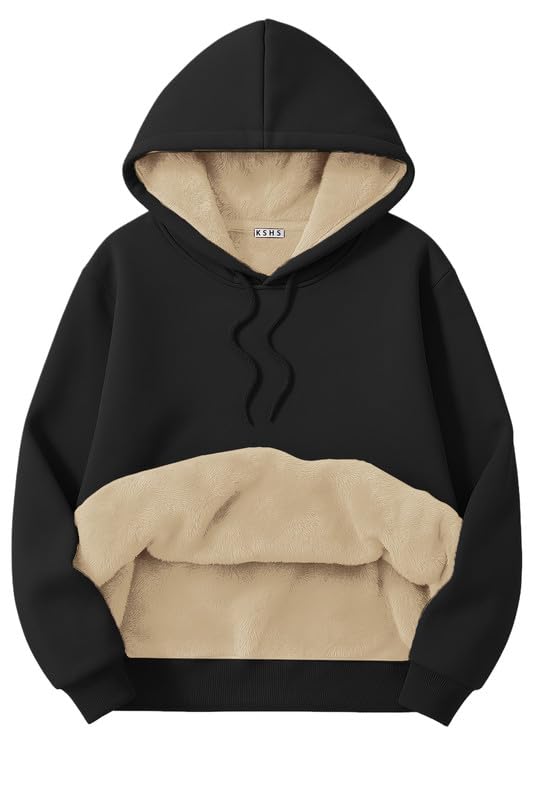 BLACKSTEP Women's Sherpa Fleece Hoodie - Black