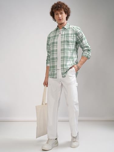 Highlander Men's Checked Shirt - Dusty Green/White - Image 2