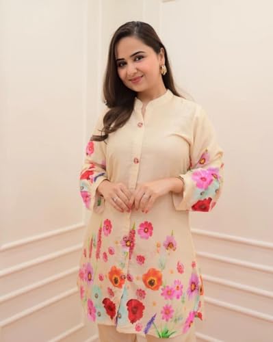 Greciilooks Cream Rayon Kurta Coord Set for Women - Image 2