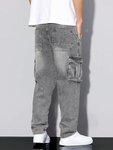 URBAN POCKETS Men's Jeans - Grey Cargo - Image 4