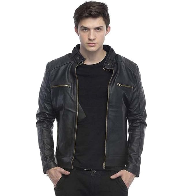 Leather Retail Men's Black Faux Leather Jacket
