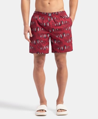 Jockey Men's Boxers - Navy & Karanda Red - Image 2
