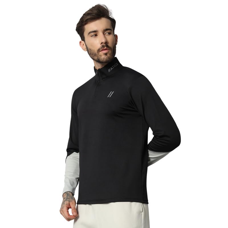 ATICX Men's Dry Fit Polyester Tee - Black