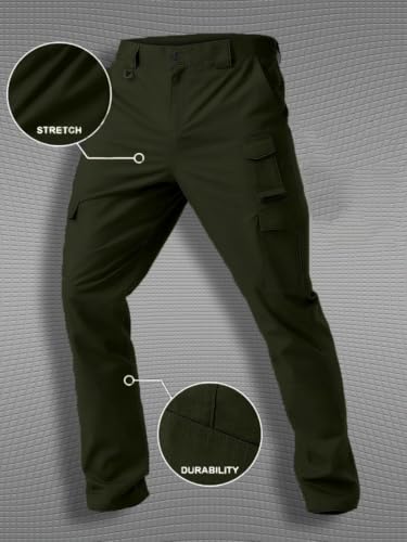 TOPLOT Men Tactical Cargo Pants - Olive - Image 3