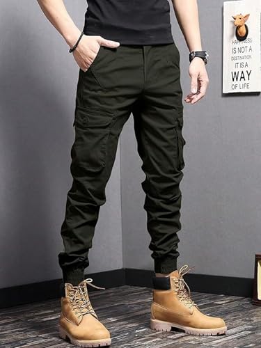 Lymio Men's Olive Green Cargo Pants - Image 2