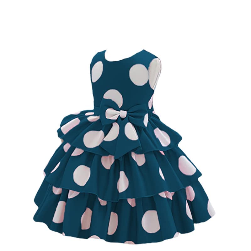 Niren Enterprise Girls Satin Blend A-Line Frock - Kingfisher - Image 2